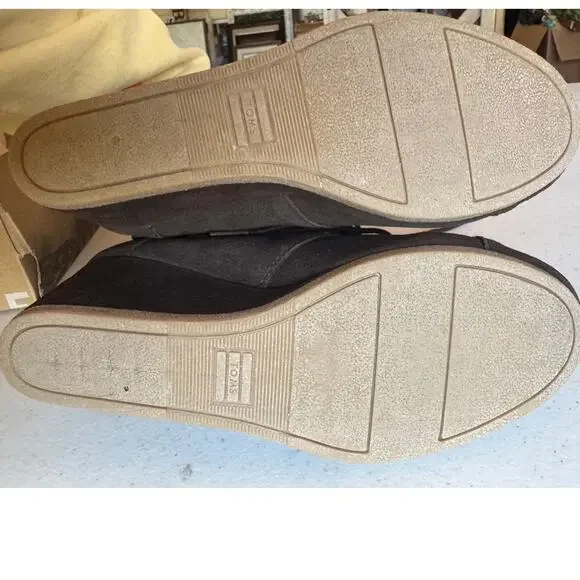 TOMS Desert Wedge Chocolate Brown Suede Size 9 - Picture 3 of 5